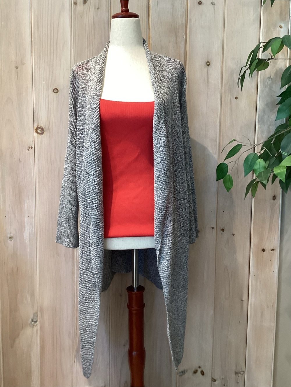 Eileen Fisher Linen loose knit waterfall cardigan